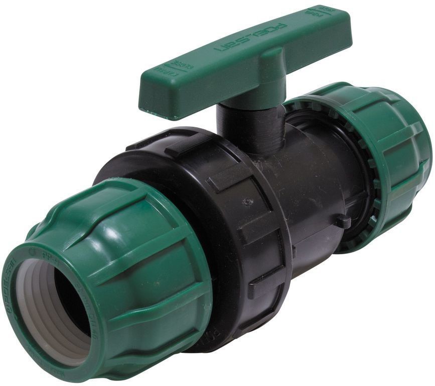 Пластиковый шаровой кран Poelsan 40x40 мм